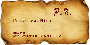Prisztacs Nina névjegykártya